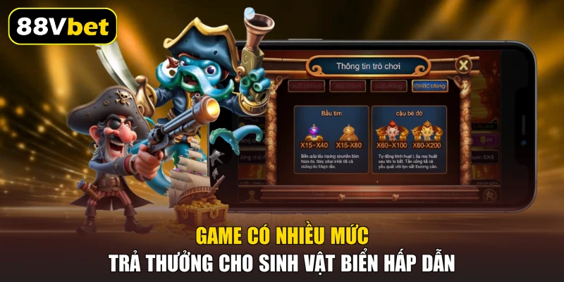 Bắn Cá Ăn Xu 88VBET | Bơi Trong Thế Giới Đại Dương 2026 2 Game có nhiều mức trả thưởng cho sinh vật biển hấp dẫn